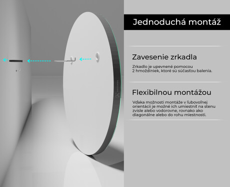 Okrúhle zrkadlo s rámom na stenu L203 #5