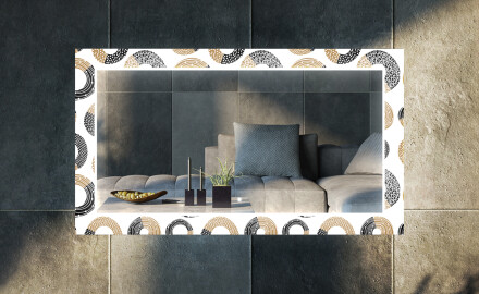 Dekoratívne zrkadlo s LED podsvietením do obývacej izby - Donuts