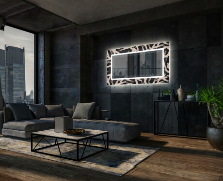 Moderne ozdobné zrkadlo LED do obývačky - Lines #12