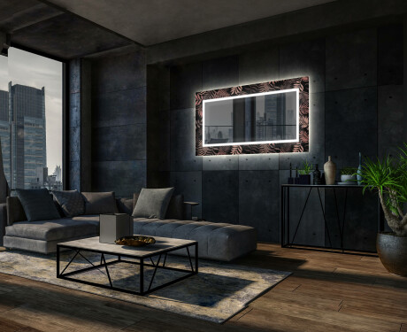 Moderne ozdobné zrkadlo LED do obývačky - Jungle #12