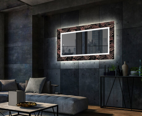 Moderne ozdobné zrkadlo LED do obývačky - Jungle #2
