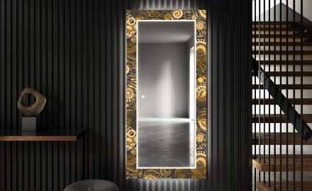 Dekoratívne zrkadlo s LED podsvietením do predsiene - Ancient Pattern