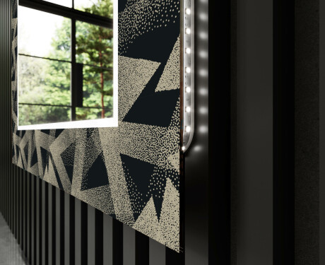 Dekoratívne zrkadlo s LED podsvietením do obývacej izby - Dotted Triangles #11