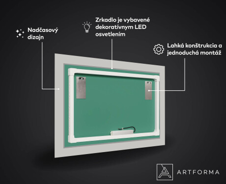 Dekoratívne zrkadlo s LED podsvietením do obývacej izby - Dotted Triangles #3