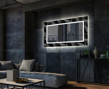 Dekoratívne zrkadlo s LED podsvietením do obývacej izby - Dark Wave #2