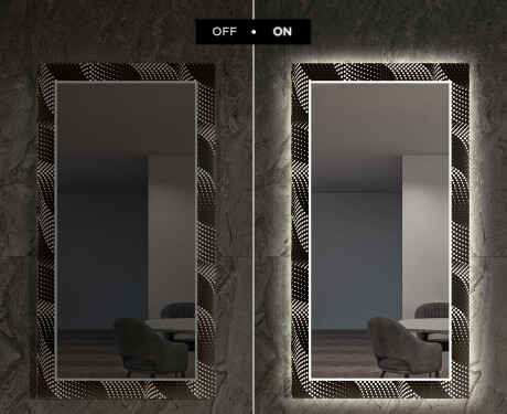 Dekoratívne zrkadlo s LED podsvietením do obývacej izby - Dark Wave #7