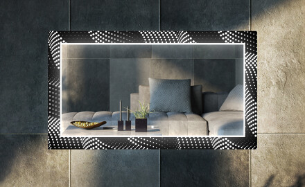 Dekoratívne zrkadlo s LED podsvietením do obývacej izby - Dark Wave
