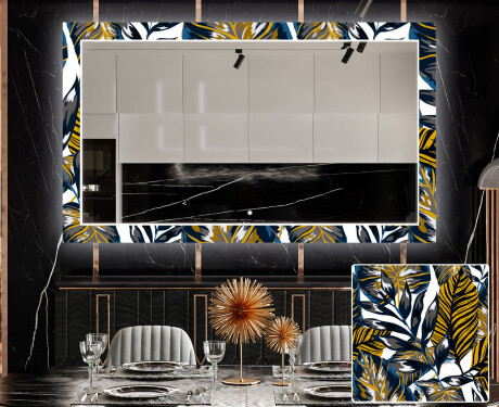 Moderne ozdobné zrkadlo LED do jedáleň - Flowers