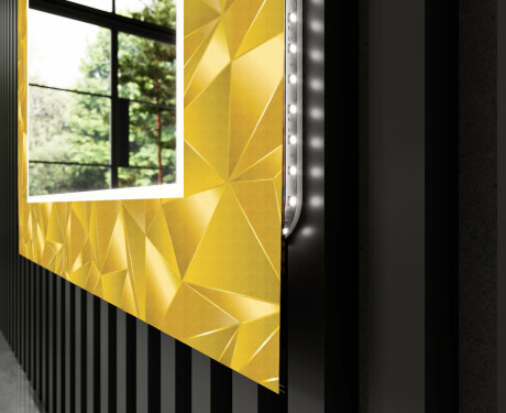 Dekoratívne zrkadlo do chodbys osvetlenim - Gold Triangles #11