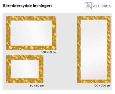 Dekoratívne zrkadlo do chodbys osvetlenim - Gold Triangles #6