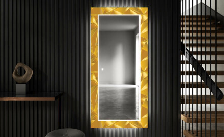 Dekoratívne zrkadlo do chodbys osvetlenim - Gold Triangles
