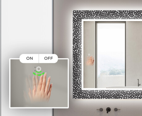 Dekoratívne zrkadlo s LED podsvietením do kúpeľne - Dotts #5