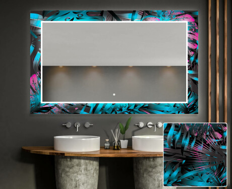 Moderne dekoratívne zrkadlo LED do kupelne - Fluo Tropic #1