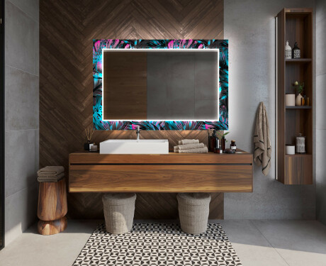 Dekoratívne zrkadlo s LED podsvietením do kúpeľne - Fluo Tropic #12