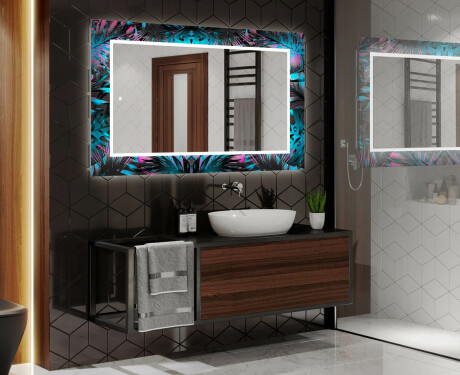 Dekoratívne zrkadlo s LED podsvietením do kúpeľne - Fluo Tropic #2