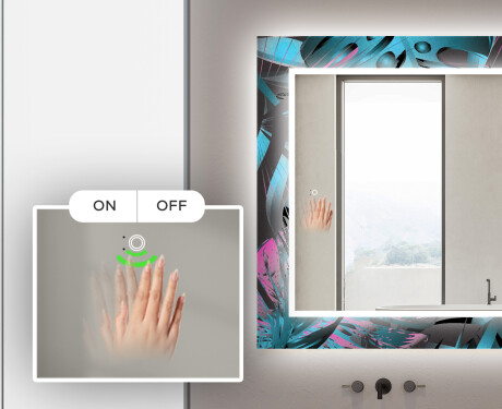 Dekoratívne zrkadlo s LED podsvietením do kúpeľne - Fluo Tropic #5