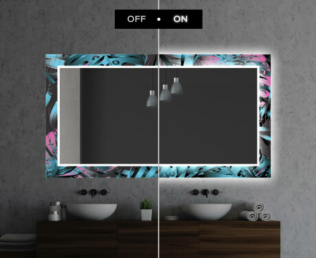 Dekoratívne zrkadlo s LED podsvietením do kúpeľne - Fluo Tropic #7