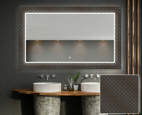 Dekoratívne zrkadlo s LED podsvietením do kúpeľne - Golden Lines #1