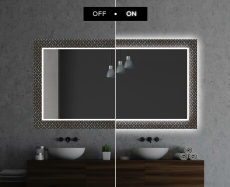 Dekoratívne zrkadlo s LED podsvietením do kúpeľne - Golden Lines #7