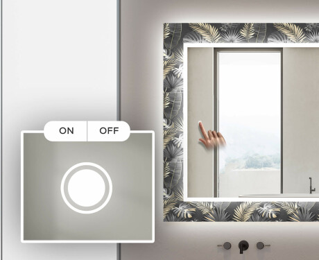 Dekoratívne zrkadlo s LED podsvietením do kúpeľne - Goldy Palm #4