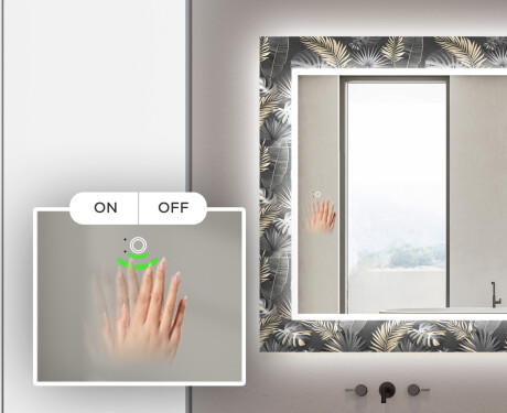 Dekoratívne zrkadlo s LED podsvietením do kúpeľne - Goldy Palm #5