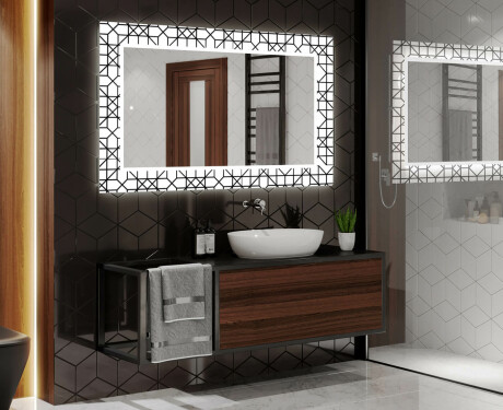 Dekoratívne zrkadlo s LED podsvietením do kúpeľne - Industrial #2