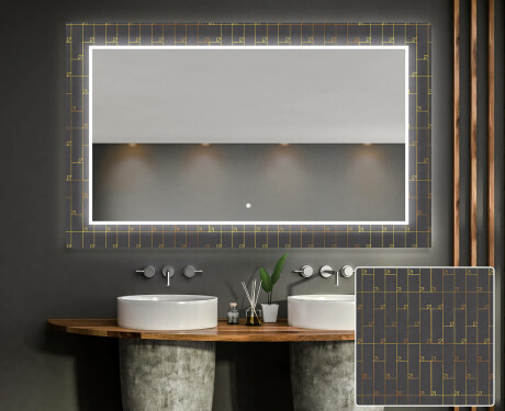 Dekoratívne zrkadlo s LED podsvietením do kúpeľne - Microcircuit #1