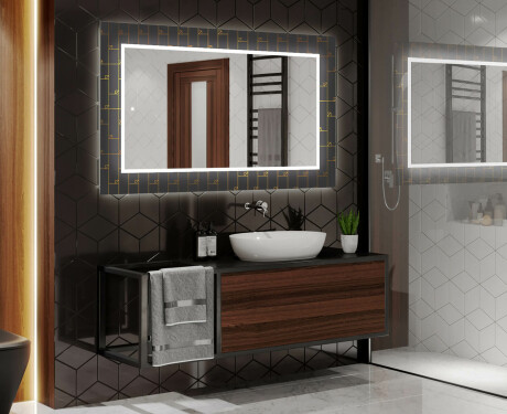 Dekoratívne zrkadlo s LED podsvietením do kúpeľne - Microcircuit #2