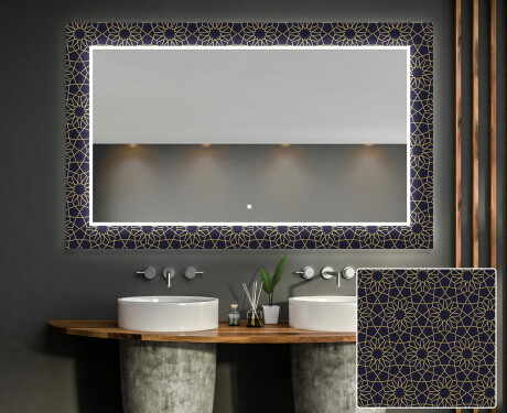 Dekoratívne zrkadlo s LED podsvietením do kúpeľne - Ornament #1