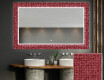 Dekoratívne zrkadlo s LED podsvietením do kúpeľne - Red Mosaic #1