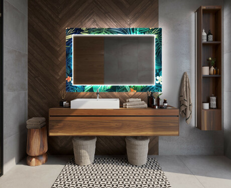 Dekoratívne zrkadlo s LED podsvietením do kúpeľne - Tropical #12