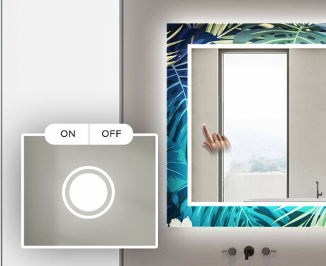 Moderne dekoratívne zrkadlo LED do kupelne - Tropical #4