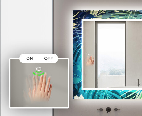 Dekoratívne zrkadlo s LED podsvietením do kúpeľne - Tropical #5