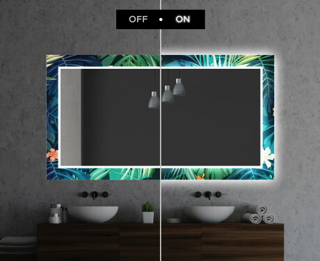 Dekoratívne zrkadlo s LED podsvietením do kúpeľne - Tropical #7