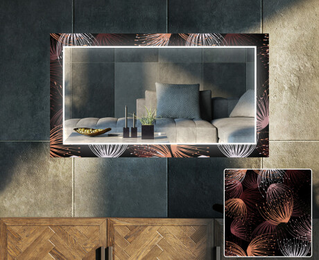 Dekoratívne zrkadlo s LED podsvietením do obývacej izby - Dandelion #1