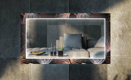 Dekoratívne zrkadlo s LED podsvietením do obývacej izby - Dandelion