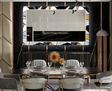 Dekoratívne zrkadlo s LED podsvietením do jedálne - Marble Pattern #12