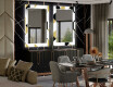Ozdobne podsvietene zrkadlo do jedáleň - Geometric Patterns #2