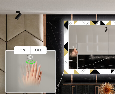 Dekoratívne zrkadlo s LED podsvietením do jedálne - Geometric Patterns #5