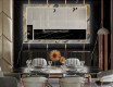 Moderne ozdobné zrkadlo LED do jedáleň - Golden Leaves #12