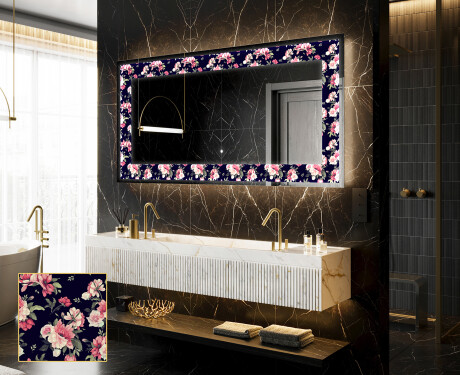 Ozdobné zrkadlo do kupelne - Floral Layouts