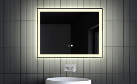 Zrkadlo s LED podsvietením L01 80x60 cm, Vyhrievacia rohož, Spínač podsvietenia