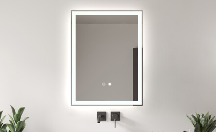 Zrkadlo s LED podsvietením L01 60x80 cm, Spínač podsvietenia, Vyhrievacia rohož