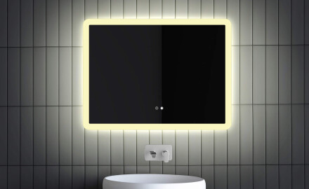 Zrkadlo s LED podsvietením L59 80x60 cm, Spínač podsvietenia, Vyhrievacia rohož