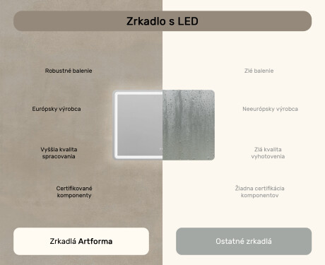 Nástenne zrkadlo do kupelne s osvetlenim LED 100x70cm s Dual color, Spínač dotykový, Vyhrievacia rohož, Reproduktor Bluetooth - L141 #7