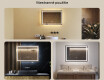 Nástenne zrkadlo do kupelne 70x50cm s osvetlenim LED s Dual color, Spínač dotykový, Vyhrievacia rohož - L49 #2