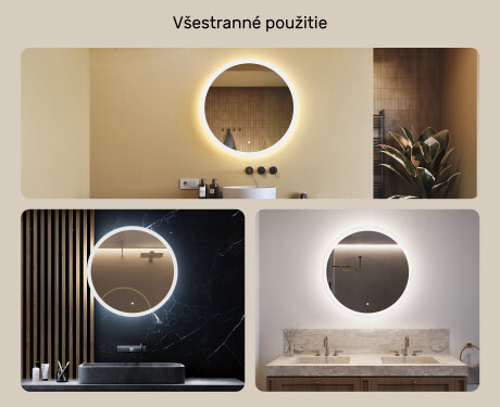 Koloidné zrkadlo do kúpeľne s LED osvetlením 80 cm s Dual color, Spínač dotykový #2