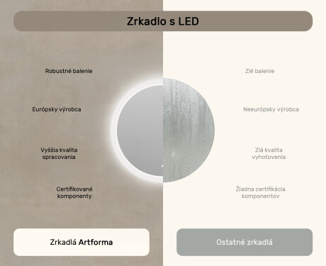 Koloidné zrkadlo do kúpeľne s LED osvetlením 80 cm s Dual color, Spínač dotykový #6