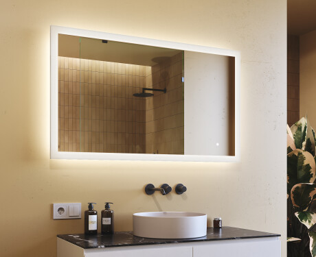 Obdĺžnikové zrkadlo do kúpeľne s LED osvetlením 120x70 cm s Dual color, Spínač dotykový