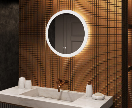 Koloidné zrkadlá do kúpeľne s LED osvetlením 60 cm s Dual color, Spínač dotykový, Vyhrievacia rohož